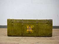 Vintage Indian Hand Painted Metal Travel Trunk Chest