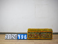 Vintage Indian Hand Painted Metal Travel Trunk Chest