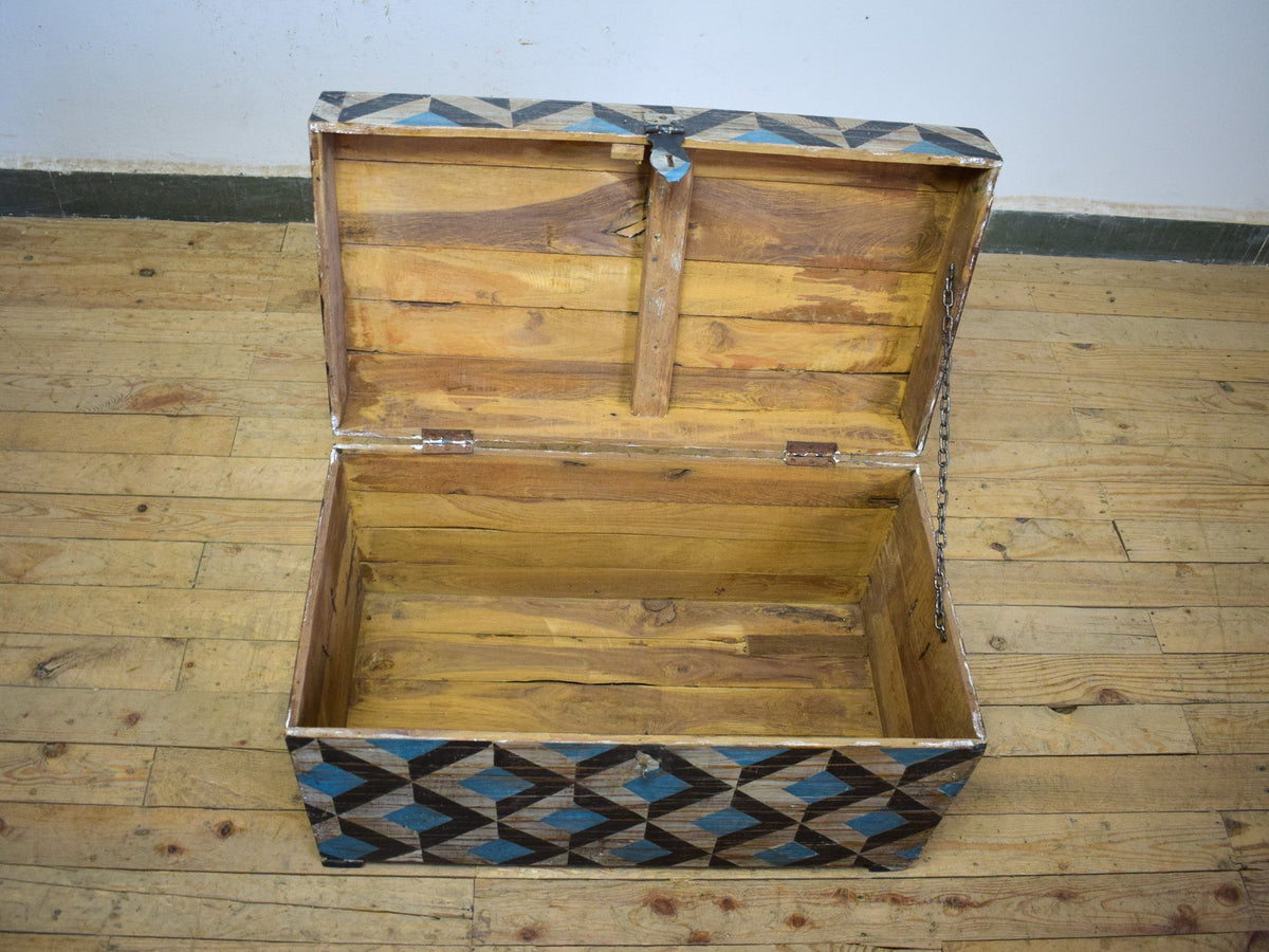 Hand Painted Vintage Chest Trunk Box