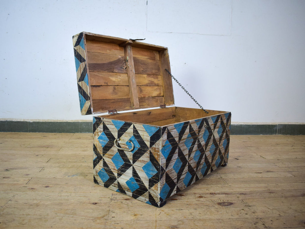 Hand Painted Vintage Chest Trunk Box
