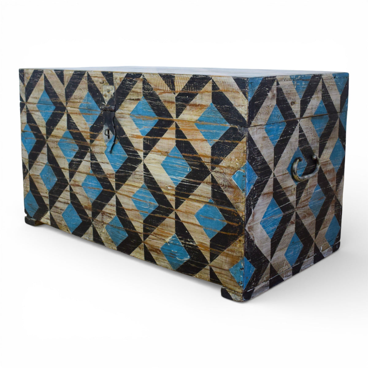 Hand Painted Vintage Chest Trunk Box