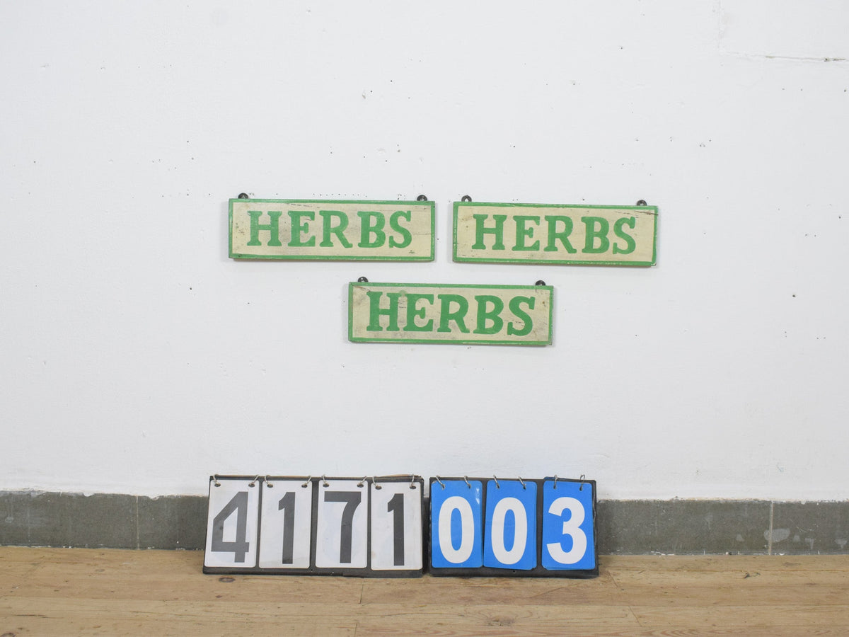 Hand Painted Vintage Design Wooden 'HERBS' Sign - SMALL 36 cm
