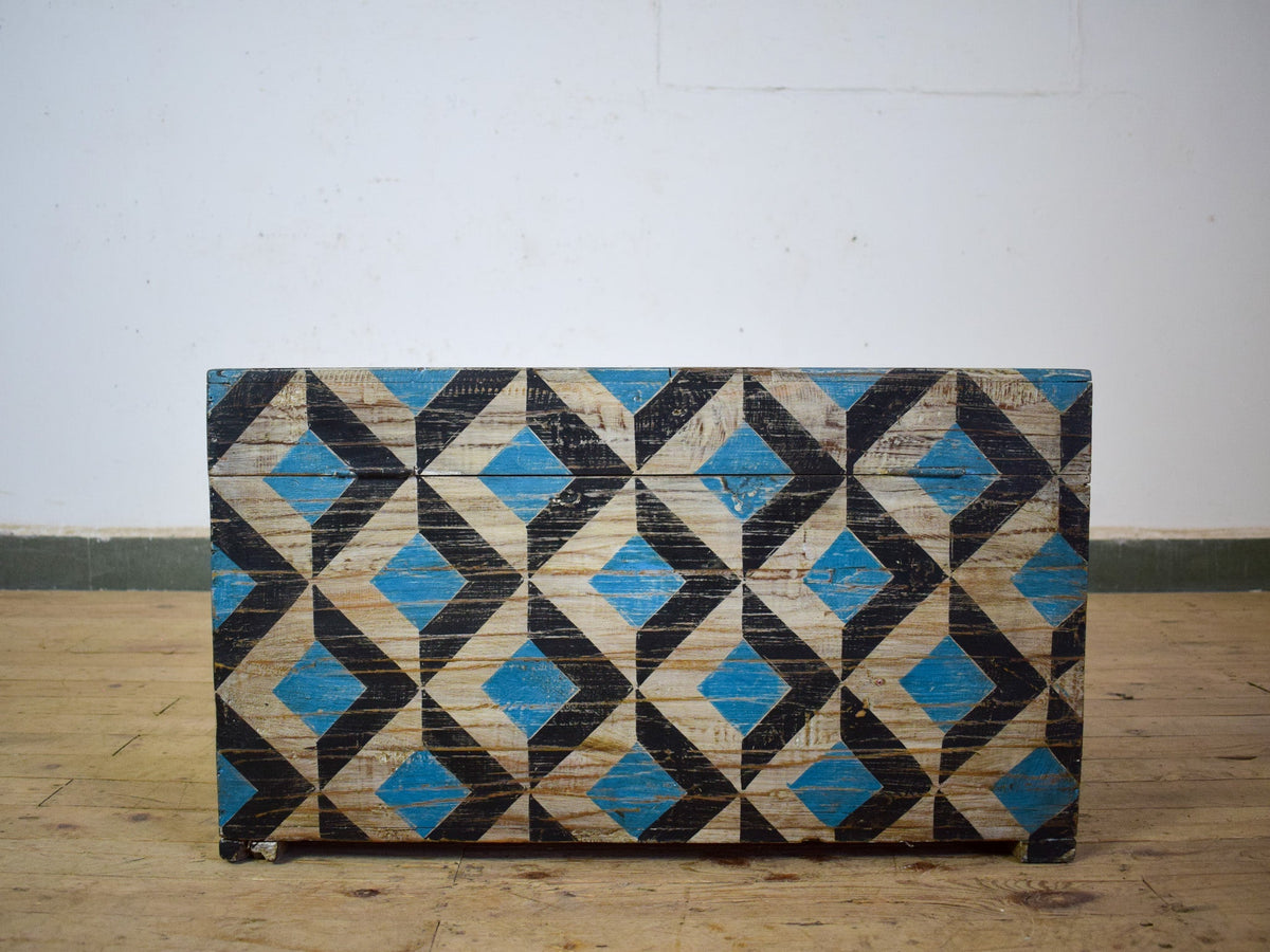 Hand Painted Vintage Chest Trunk Box