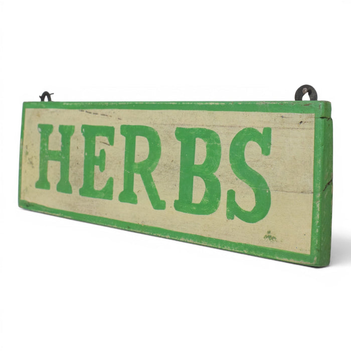 Hand Painted Vintage Design Wooden 'HERBS' Sign - SMALL 36 cm