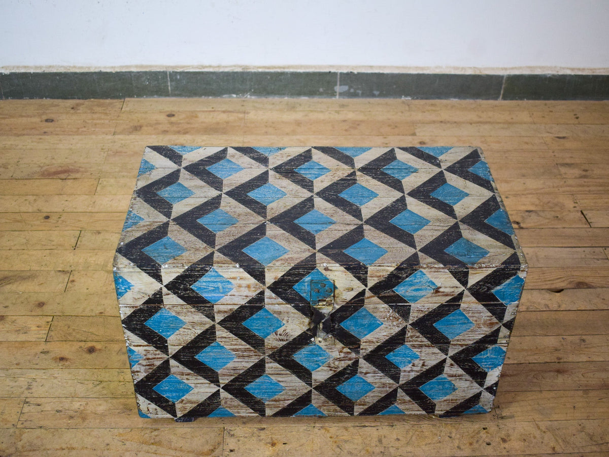 Hand Painted Vintage Chest Trunk Box