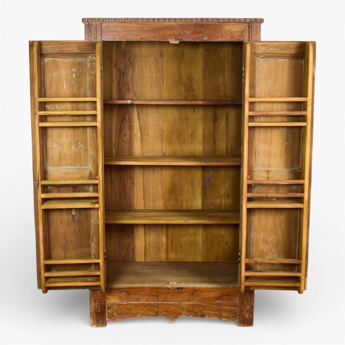 Vintage Rustic Hard Wood Fitted Interior Cupboard Cabinet