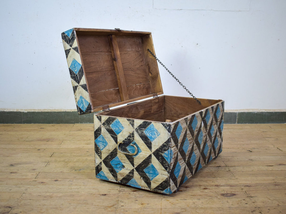 Hand Painted Vintage Chest Trunk Box