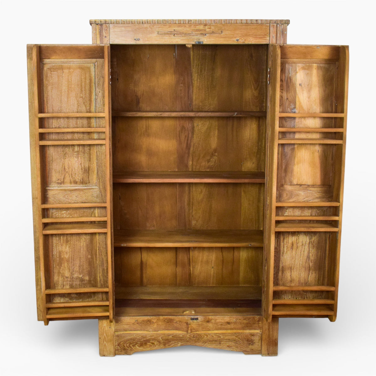 Vintage Hard Wood Fitted Interior Cupboard Cabinet Storage