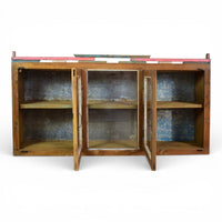 Vintage Worn Painted Rustic Cupboard Cabinet