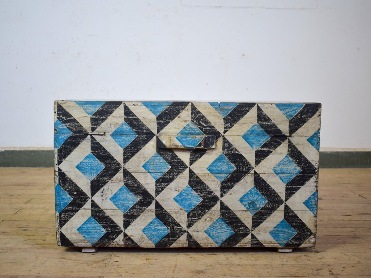 Hand Painted Vintage Chest Trunk Box
