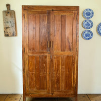 Vintage Rustic Hard Wood Fitted Interior Cupboard Cabinet Storage