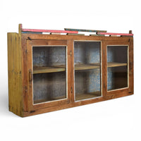 Vintage Worn Painted Rustic Cupboard Cabinet