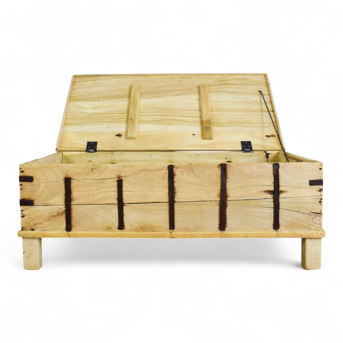 Vintage Rustic Wooden Chest Box Coffee Table