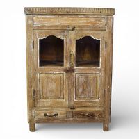Vintage Worn Painted Rustic Cupboard Cabinet