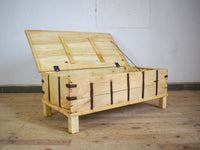 Vintage Rustic Wooden Chest Box Coffee Table