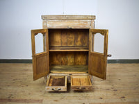 Vintage Worn Painted Rustic Cupboard Cabinet