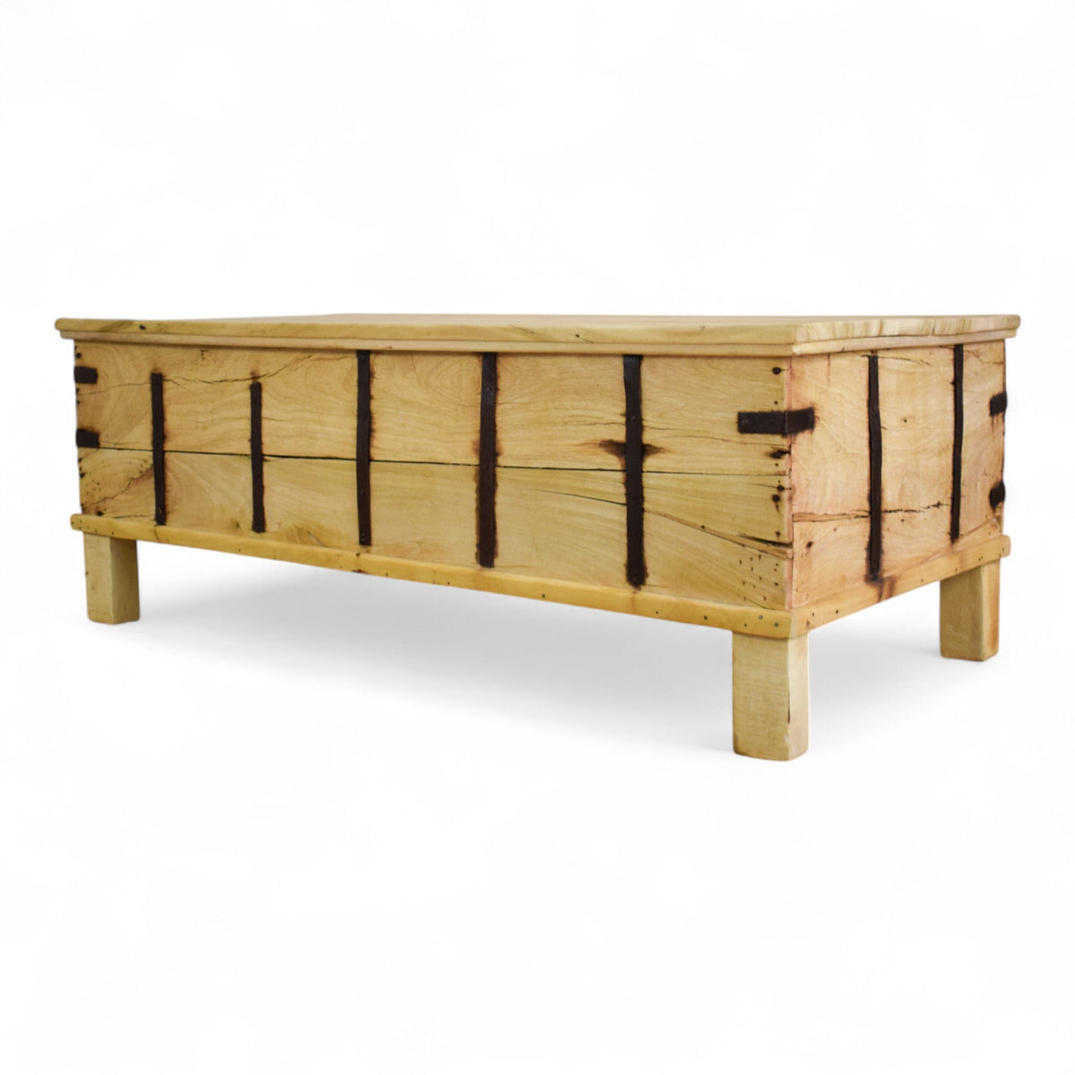Vintage Rustic Wooden Chest Box Coffee Table