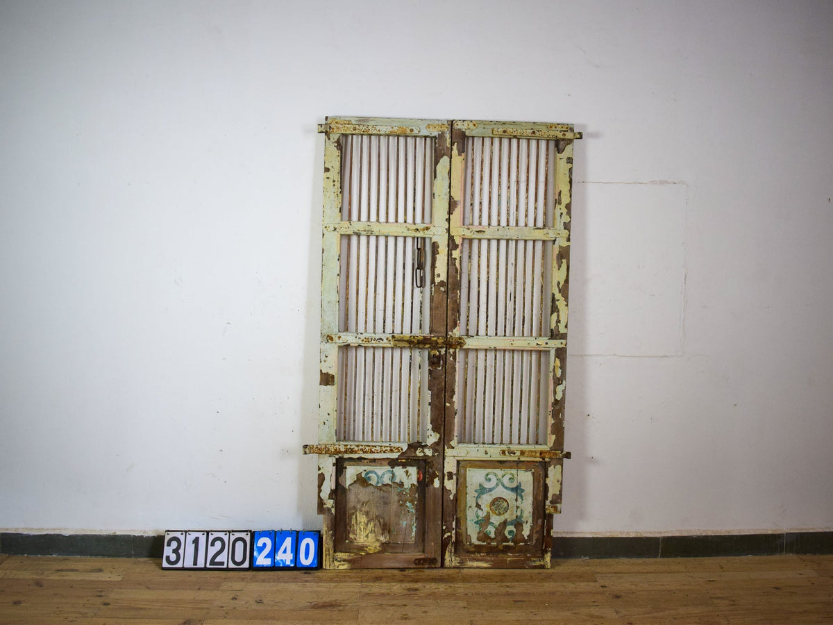 Pair of Antique Vintage Indian Doors Shutters