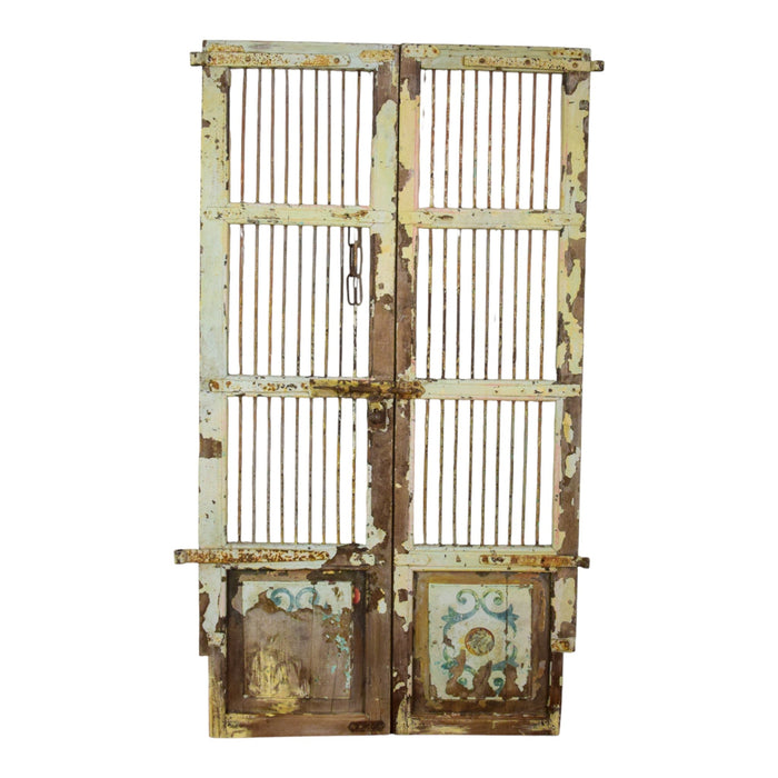 Pair of Antique Vintage Indian Doors Shutters