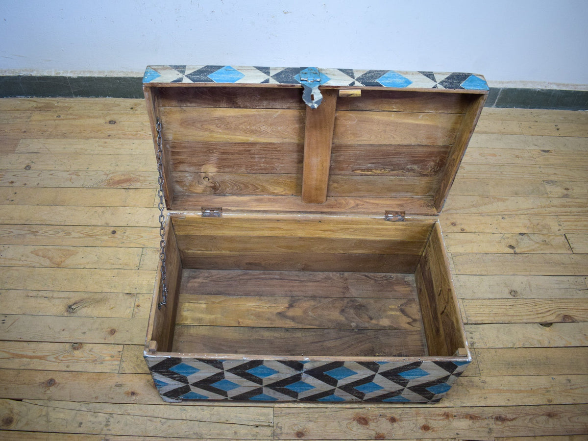Hand Painted Vintage Chest Trunk Box