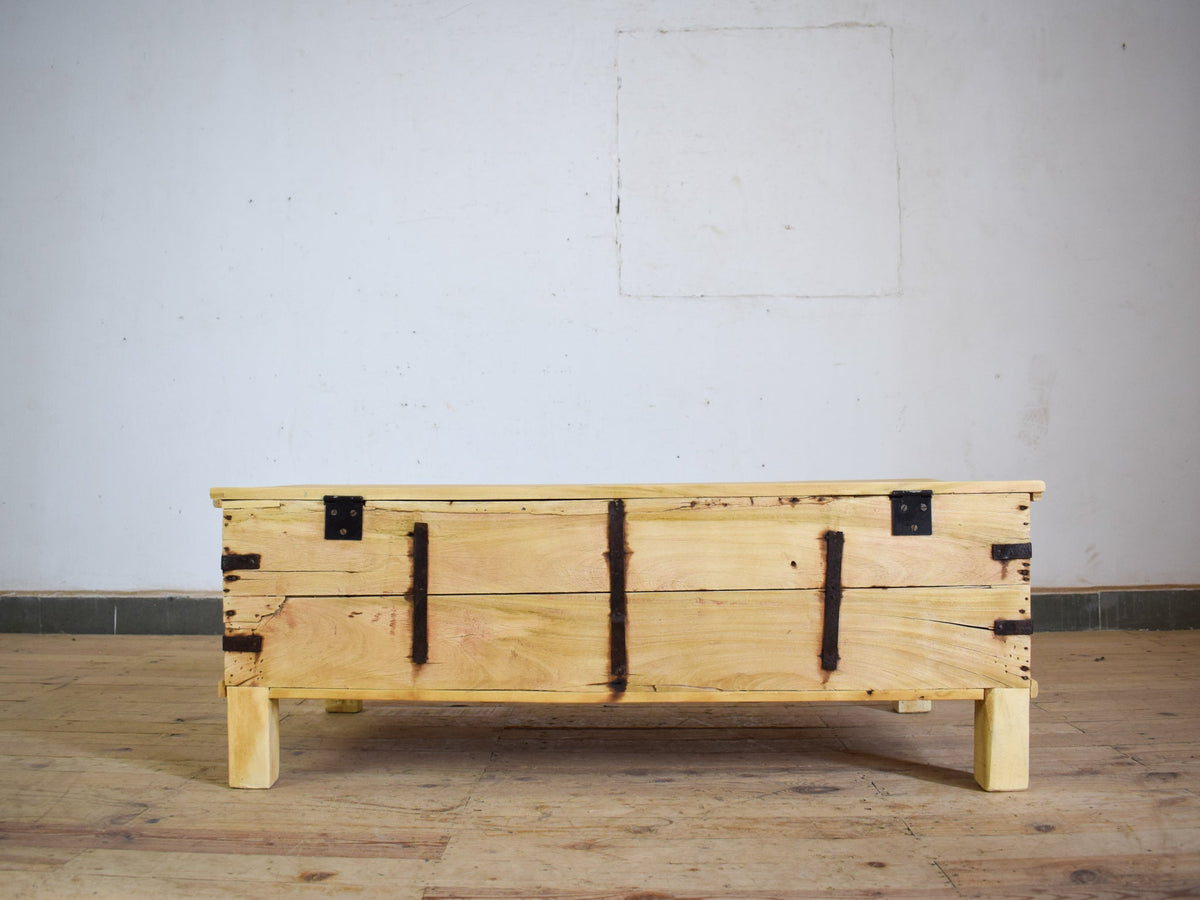 Vintage Rustic Wooden Chest Box Coffee Table