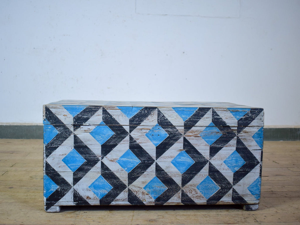 Hand Painted Vintage Chest Trunk Box
