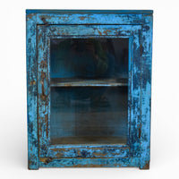 Vintage Worn Painted Rustic Cupboard Cabinet