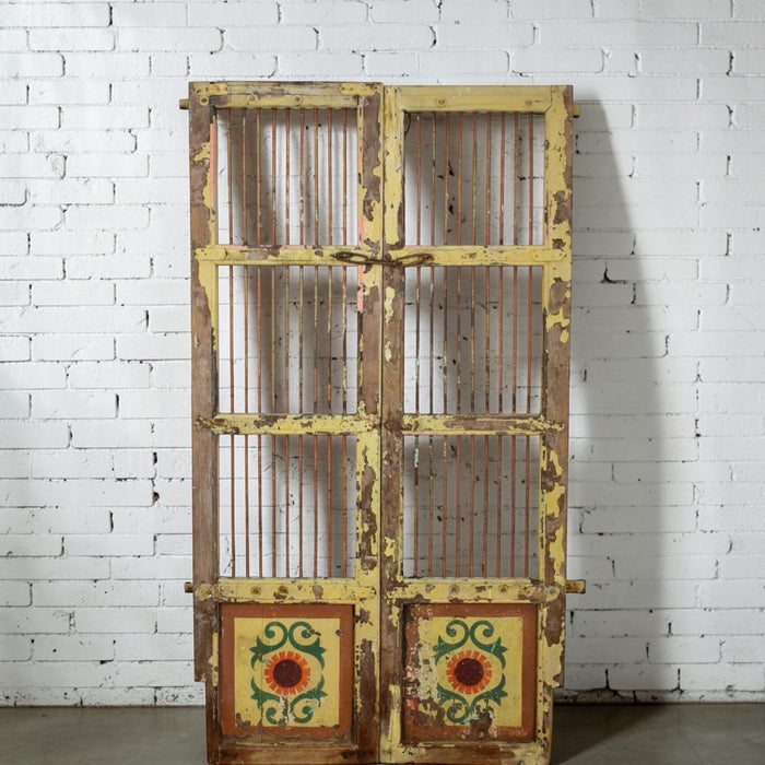 Pair of Antique Vintage Indian Doors Shutters