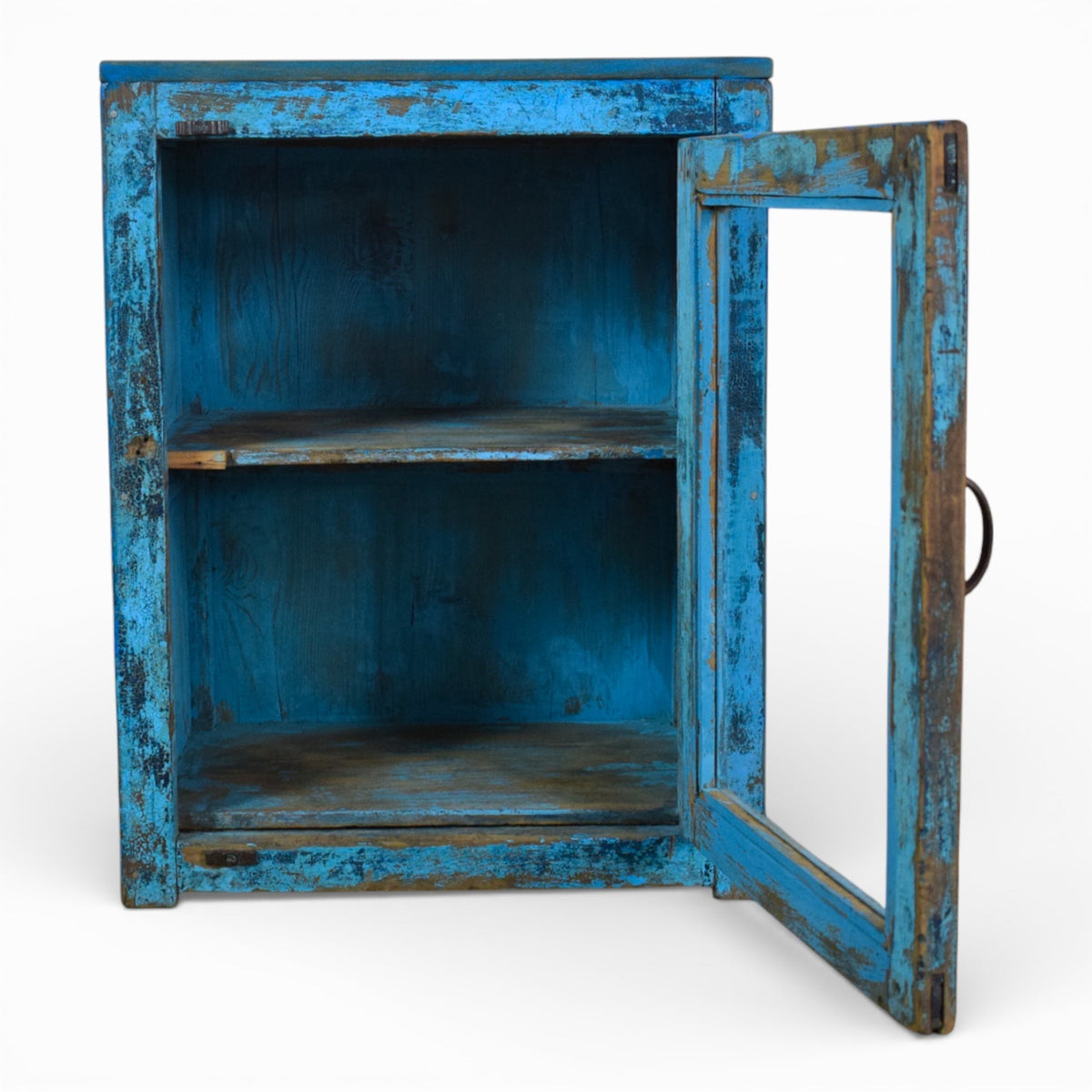 Vintage Worn Painted Rustic Cupboard Cabinet