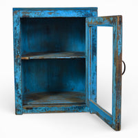 Vintage Worn Painted Rustic Cupboard Cabinet