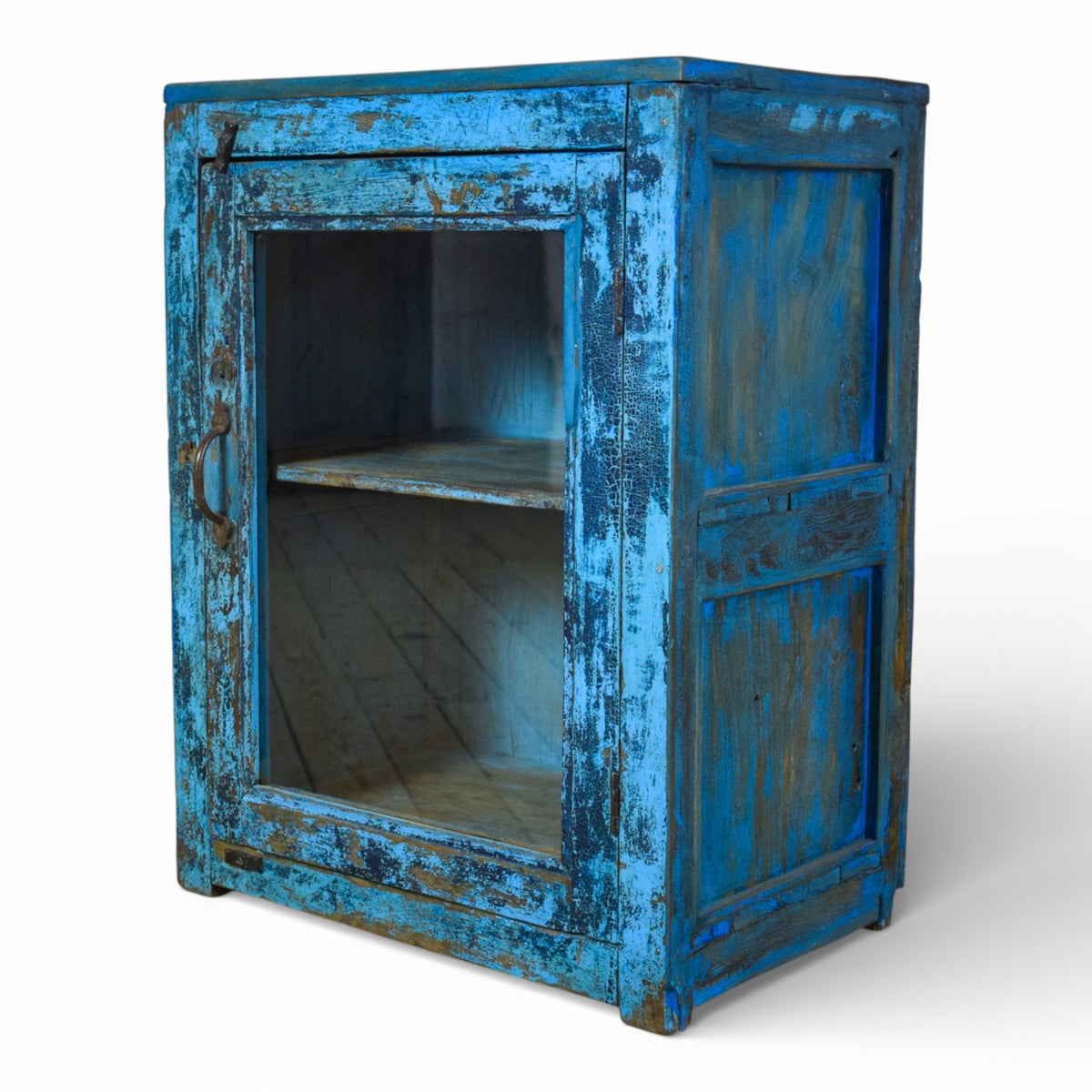 Vintage Worn Painted Rustic Cupboard Cabinet
