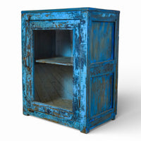 Vintage Worn Painted Rustic Cupboard Cabinet