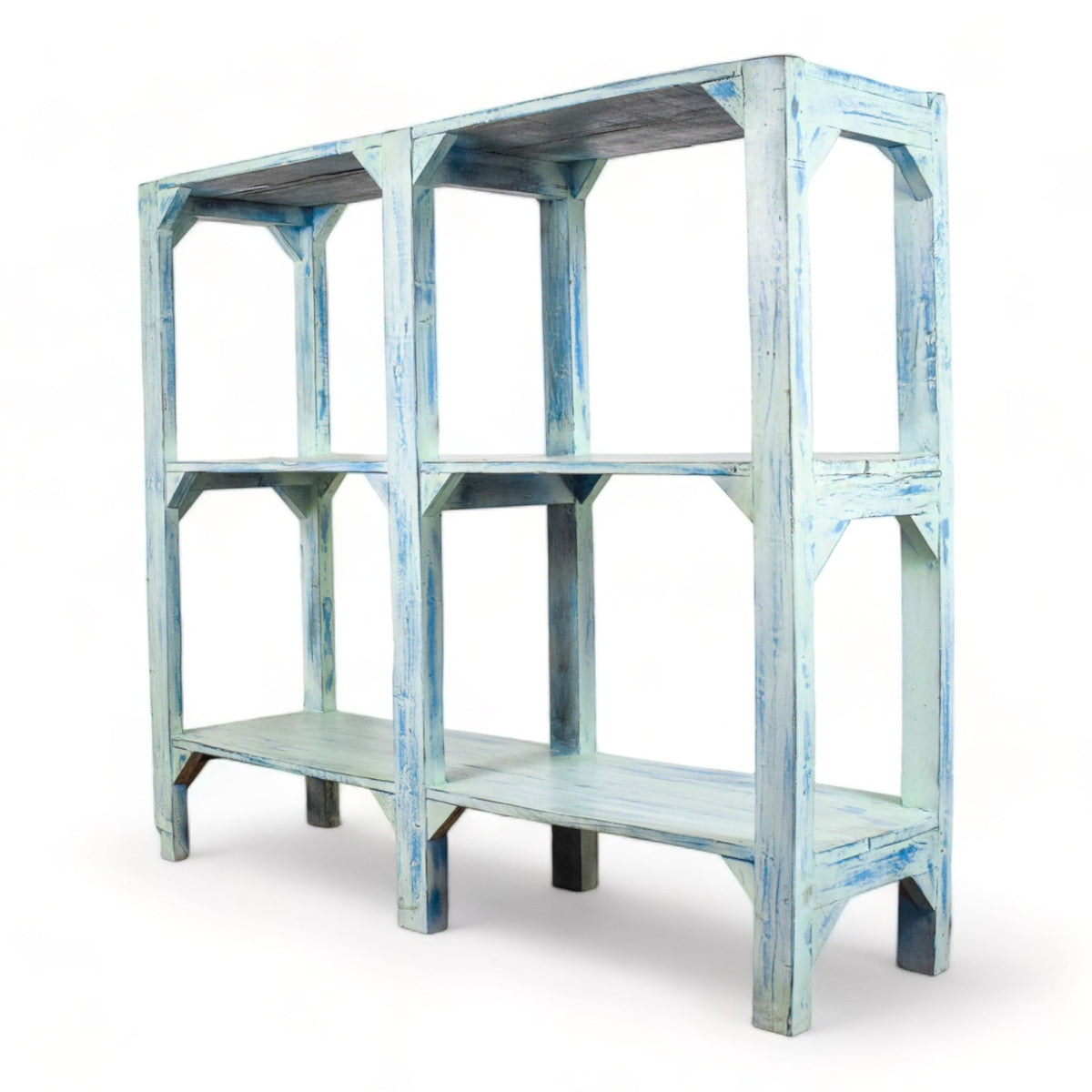 Vintage Wooden Rustic Shelves Shelving Rack Shop Display