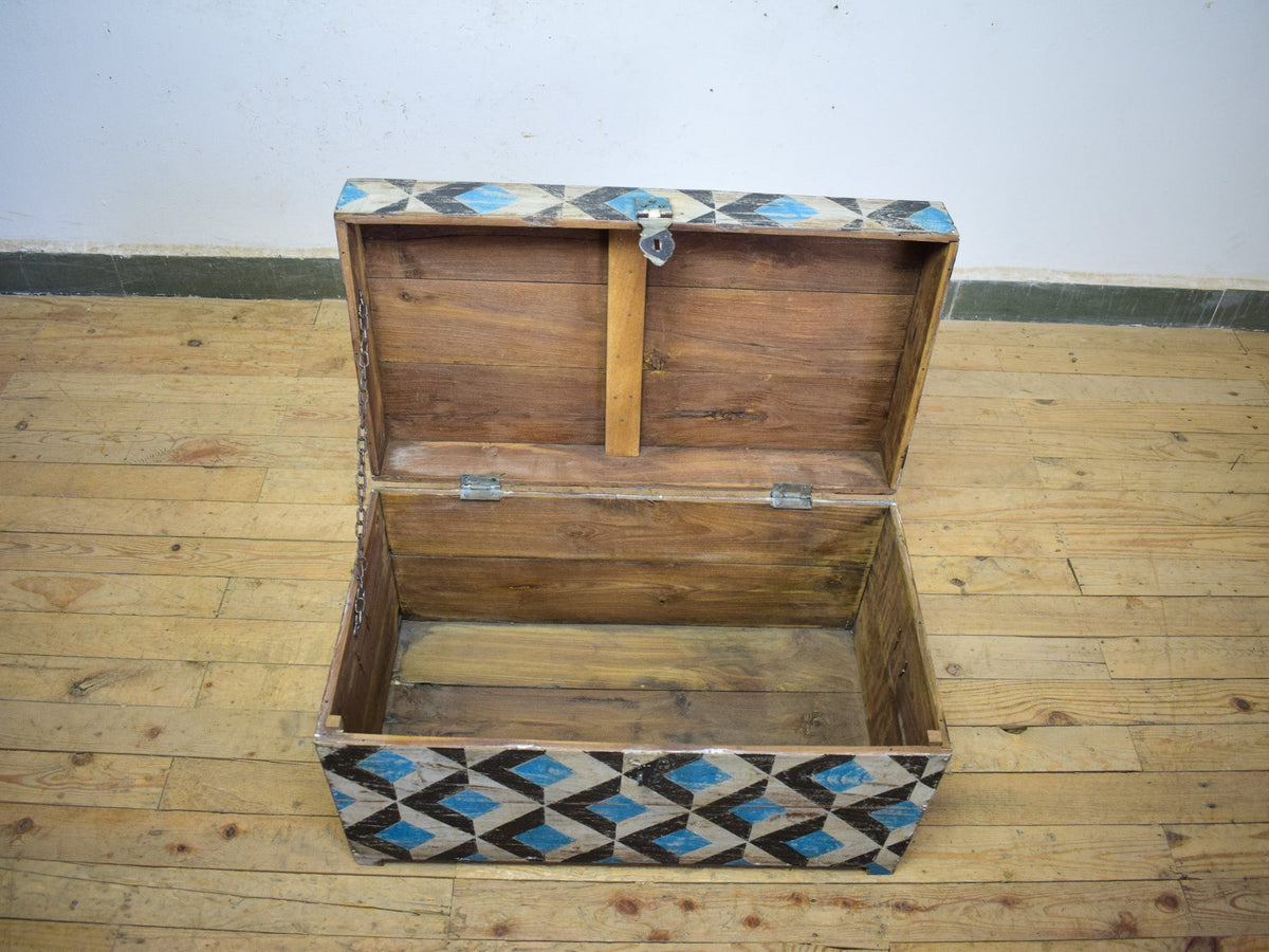 Hand Painted Vintage Chest Trunk Box