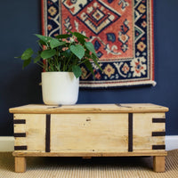Vintage Rustic Wooden Chest Box Coffee Table
