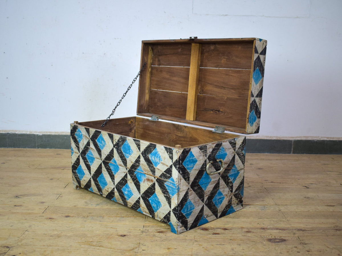 Hand Painted Vintage Chest Trunk Box