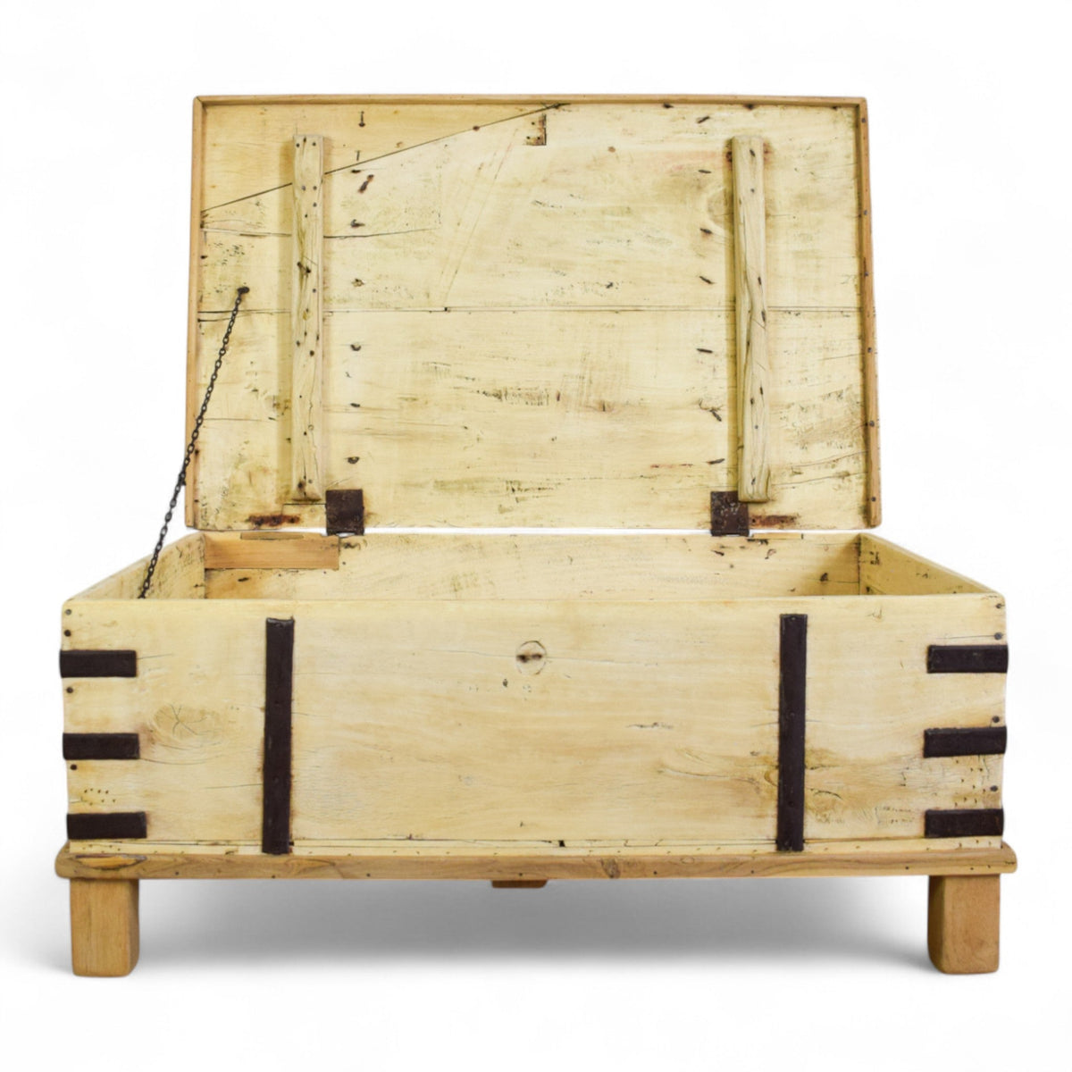 Vintage Rustic Wooden Chest Box Coffee Table