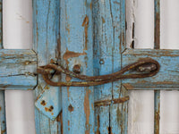 Pair of XL Antique Vintage Indian Wooden Iron Jali Doors Shutters