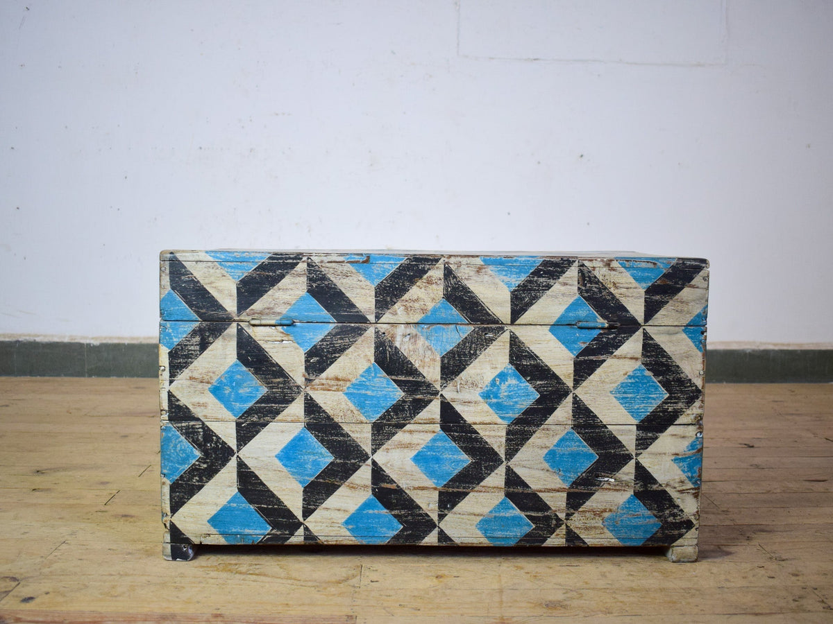 Hand Painted Vintage Chest Trunk Box