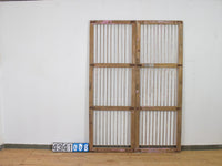 Pair of XL Antique Vintage Indian Wooden Iron Jali Doors Shutters