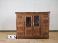 Vintage Indian Rustic Hardwood Sideboard Cupboard Drawers Storage