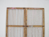 Pair of XL Antique Vintage Indian Wooden Iron Jali Doors Shutters