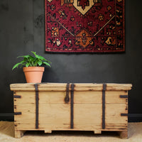 Vintage Rustic Wooden Chest Box Coffee Table