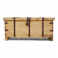 Vintage Rustic Wooden Chest Box Coffee Table