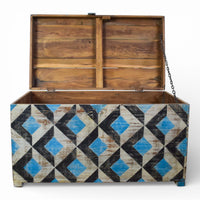 Hand Painted Vintage Chest Trunk Box