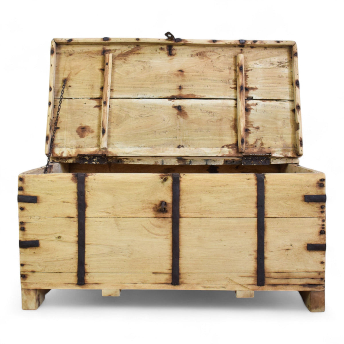Vintage Rustic Wooden Chest Box Coffee Table