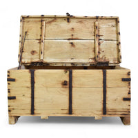 Vintage Rustic Wooden Chest Box Coffee Table