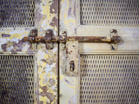 Pair of Antique Vintage Indian Doors Shutters