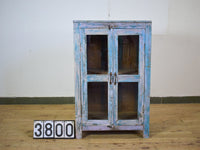 Vintage Worn Painted Rustic Cupboard Cabinet
