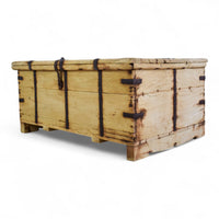 Vintage Rustic Wooden Chest Box Coffee Table